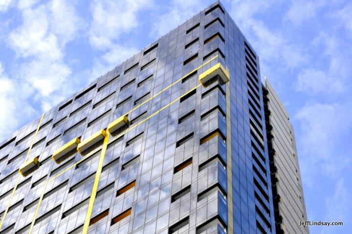 Melbourne, Australia, May 2013: Detail of a modern building in downtown Melbourne.