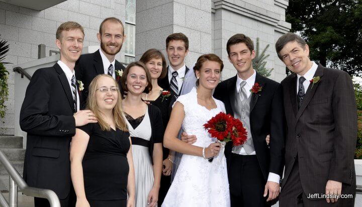 View of the Lindsay family members there for the wedding in Minnesota.