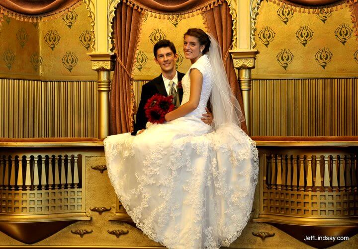 Ben and Amber overlooking a theatre in Menominee where the ring ceremony took place.