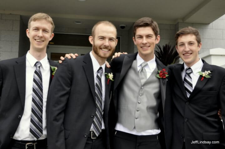 Ben and his brothers at the LDS Temple in St. Paul.