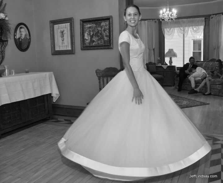 Jenn and her dress at the Appleton, WI reception.