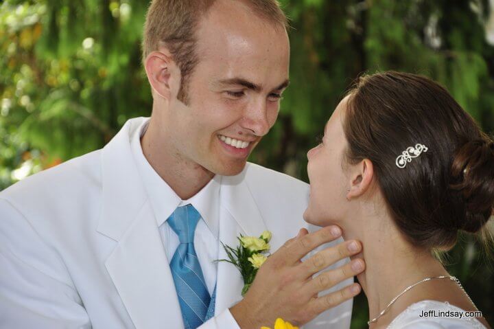 Moments after being married in a beautiful ceremony inside the LDS (Mormon) Washington, D.C. Temple