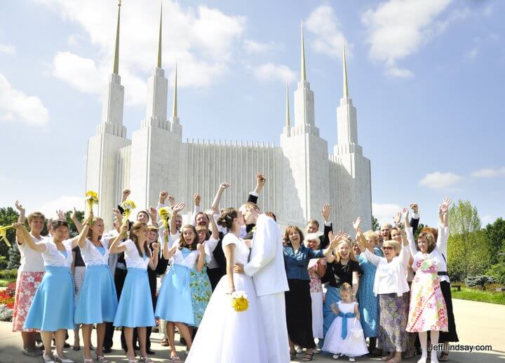 The couple in front of the LDS (Mormon) Washington, D.C. Temple