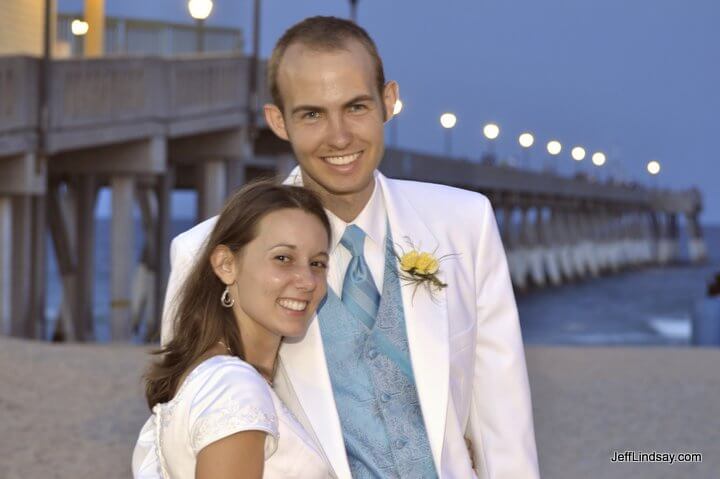At a dock in Wilmington, North Carolina, shortly after their reception there.