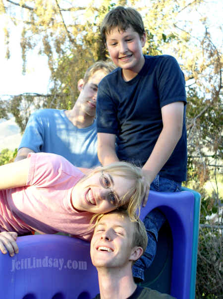 The Lindsays at the Larson home - her parents - Aug. 9, 2004.