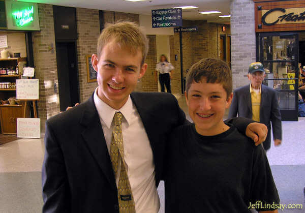 Daniel and Mark at the airport, Aug. 23, 2005.