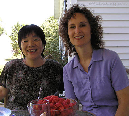 Kendra and our friend from Japan, Keiko Onishi. July 2005.