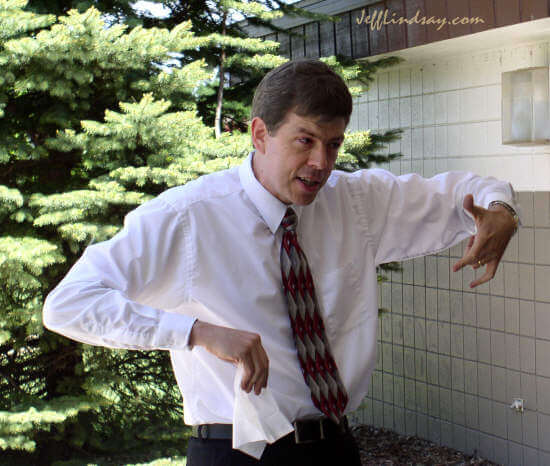 Jeff Lindsay performing the sucker torn and restored tissue for YARC at Plamann Park, May 22, 2005.