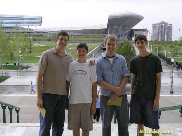 Lindsay boys near Soldier Field, Chiacgo, Aug. 11, 2005.