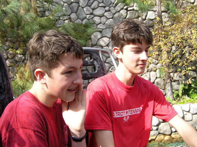 Mark and Ben on a ride at Disneyland, Oct. 2006.