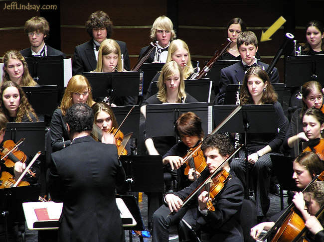 Mark playing bassoon for the Fox Valley Youth Symphony performance at the Performing Arts Center, March 4, 2006, directed by Gary Wolfman.