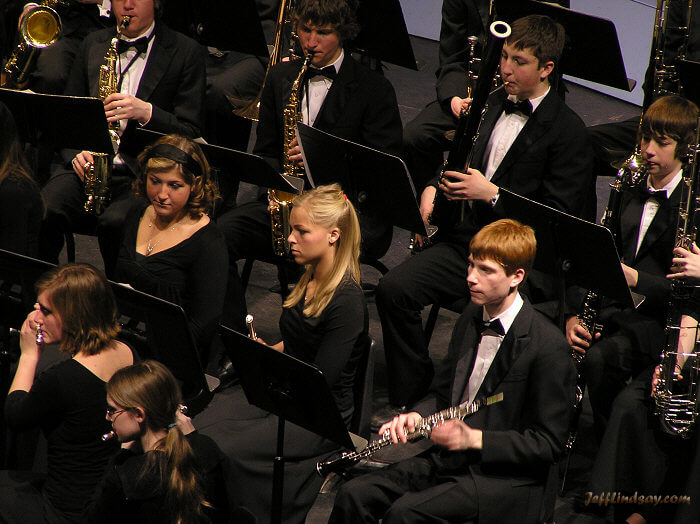 Mark with the bassoon and other musicians from East High School in a performance at East High School, Feb. 22, 2007. 