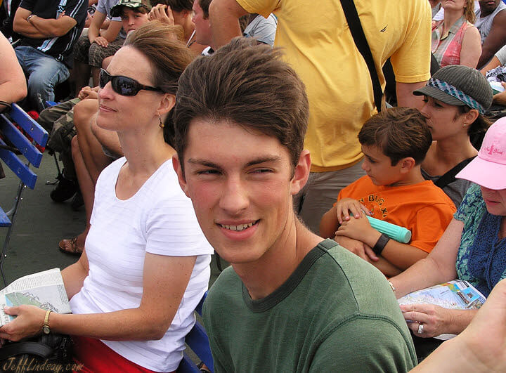 Ben and his mom at a sports event, July 2007. 