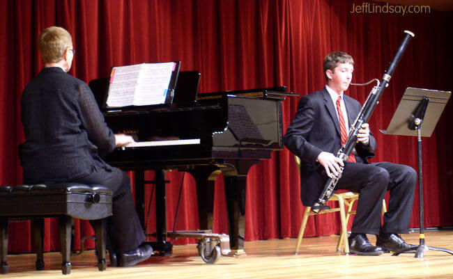 Mark playing the bassoon at a recital, Lawrence University, Nov. 2007.
