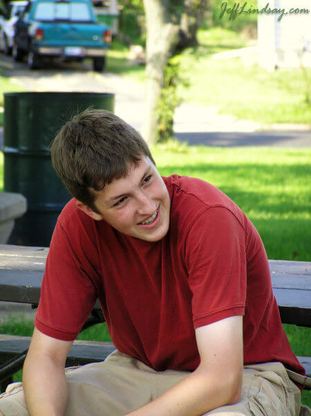 Mark relaxing for a moment at a park, Sept. 3, 2007.