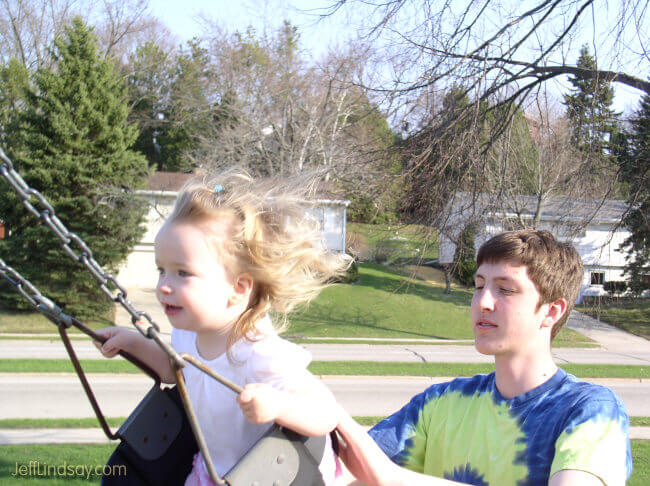 Mark and Anna at a park in Madison, April 2008.