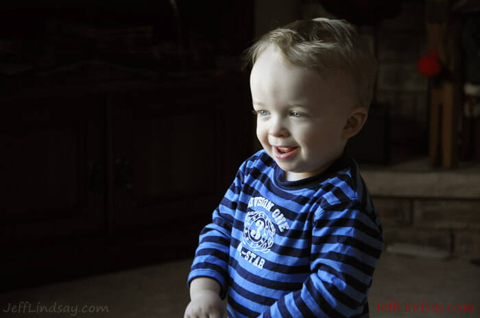 A. in our home, Dec. 2009, just barely one year old.