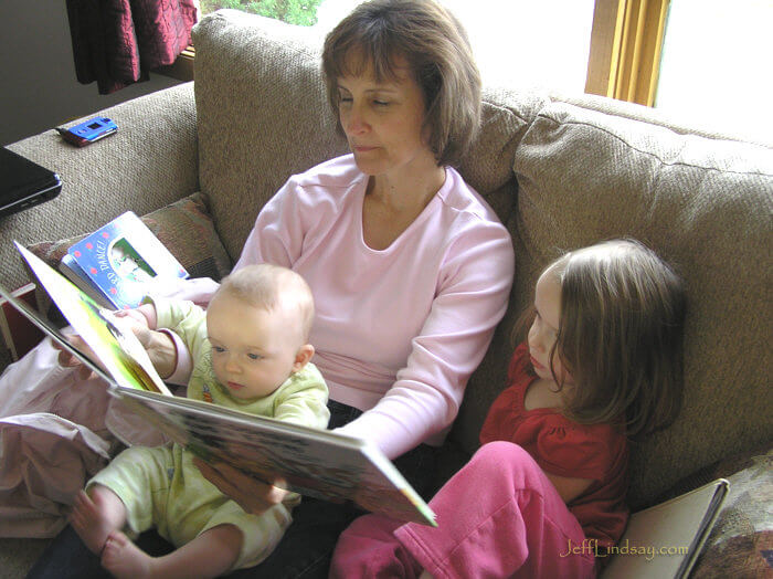 My wife reads to her grandchildren, and we see that our grandson, just 6 months old, is showing a real love for reading.