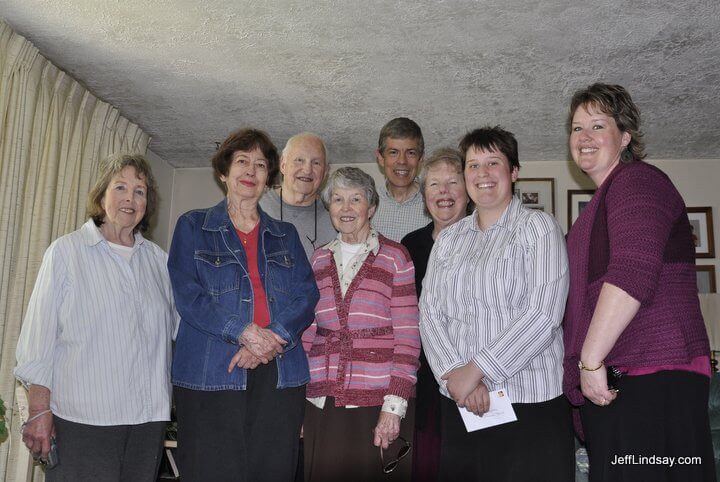 Jeff with his parents and some cousins and aunts in Utah, May 2012.