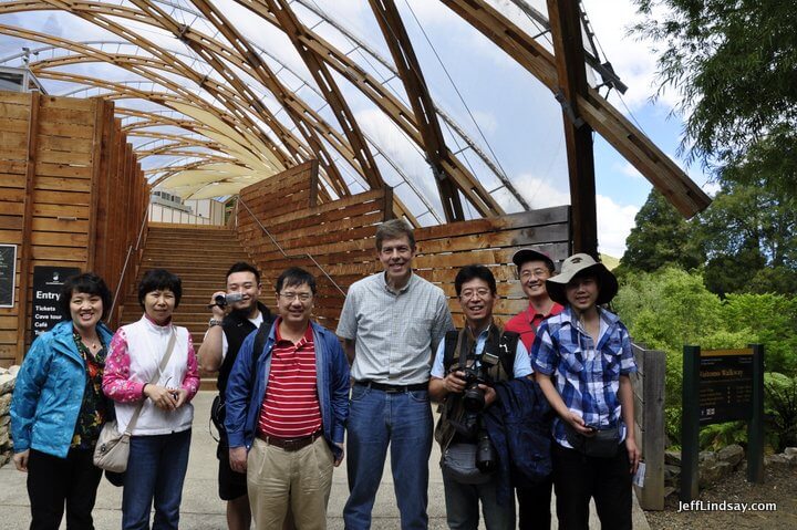 Jeff and some new acquaintances from China at the Waitomo Glow Worms Caves on the North Island, Feb. 2013.