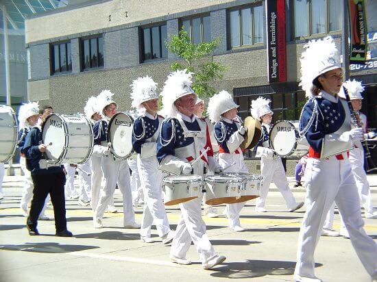 Appleton East High School's Patriots represents one of several fine marching bands at the parade.