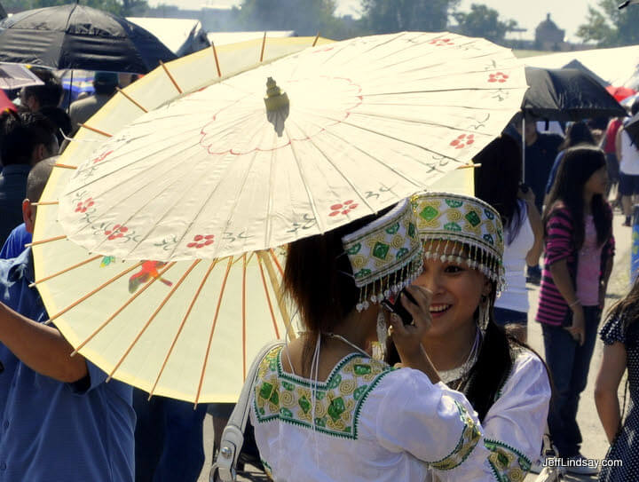 Hmong girls and a cell phone