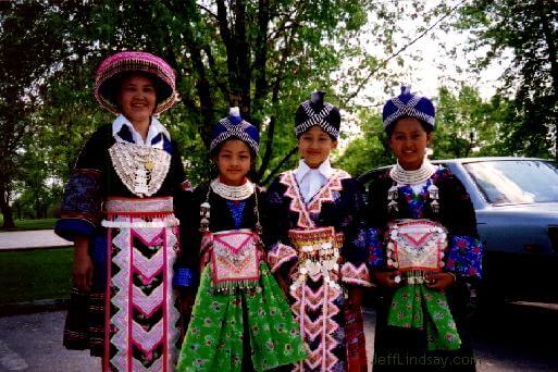 Hmong woman and girls
