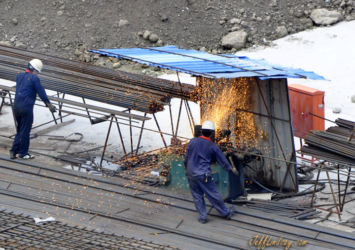 Welding and construction in Shanghai, 2011.