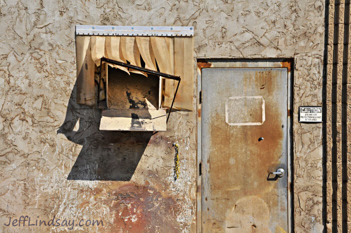 Crazy doorway and chute from the same building in Appleton, Wisconsin pictured above with the pipes.