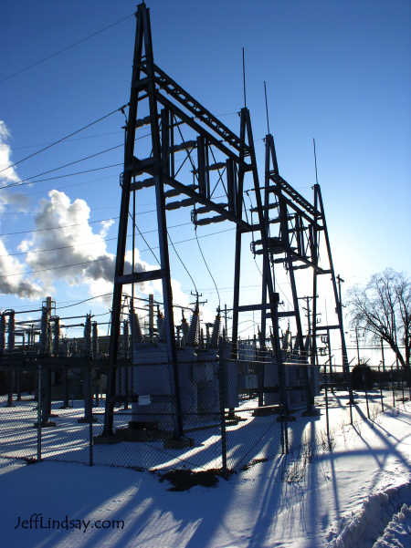 A power station in Menasha, Wisconsin, Jan. 2005.