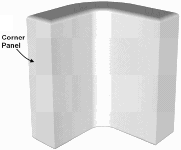Figure 8. Curved panel of laminated tissue for placement in corners.