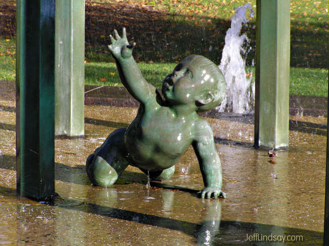 Child playing in the rain, Riverside Park, Sept. 27, 2006.
