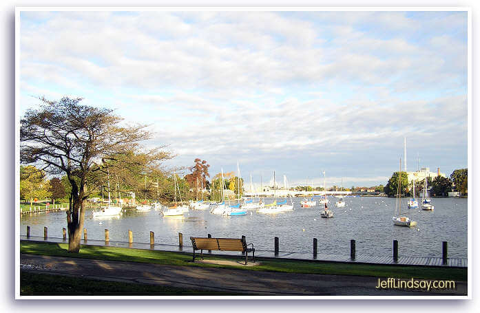 View of the marina at Riverside Park