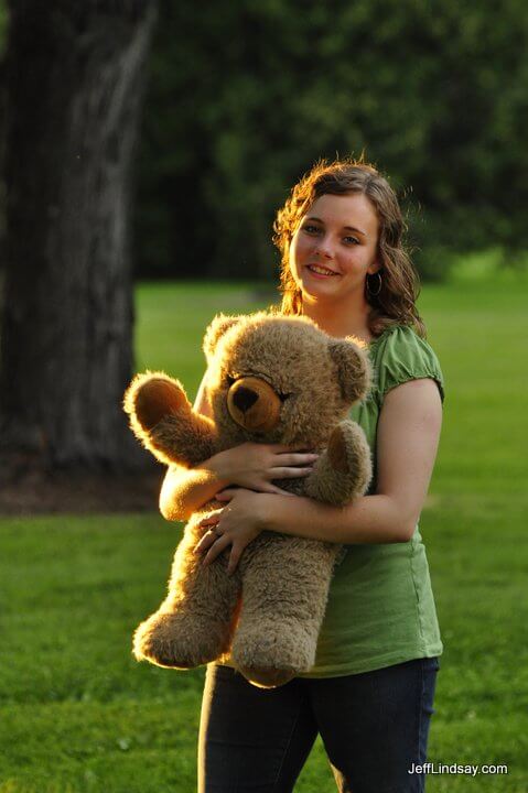 A friend from the South visiting Appleton, 2010, at Smith Park in Menasha.