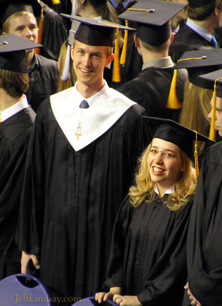 Stephen and Meliah Lindsay as they graduate from Brigham Young University (degrees in Chemical Engineering and Business, respectively) in Provo, Utah on April 27, 2007.
