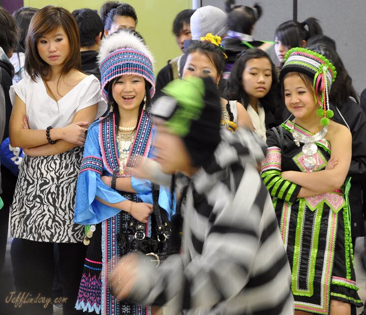 Hmong teenager performing a break dance during the 2010 Hmong New Years celebration at Appleton East High School, Dec. 18.