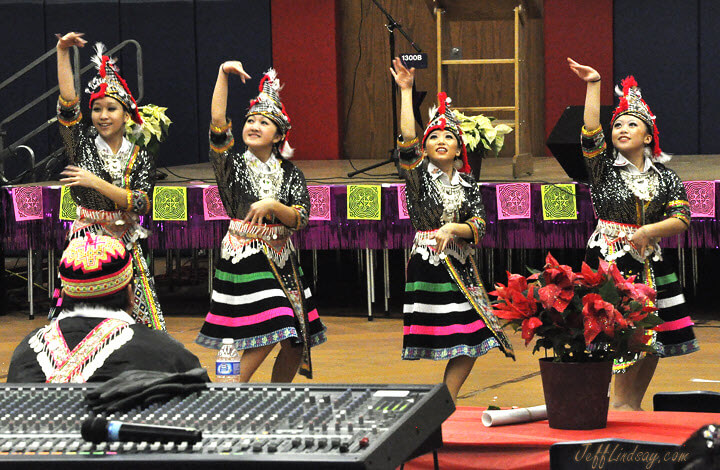 Hmong dancers at the Hmong New Years celebration at Appleton East High School, Dec. 18, 2010.