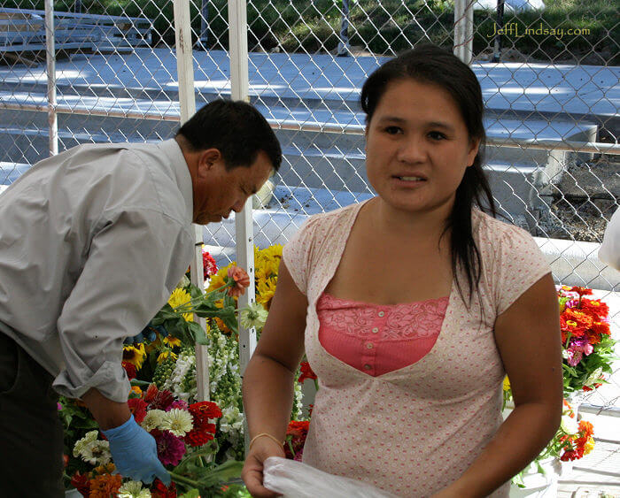 A couple of Hmong vendors at the Madison Farmers Market, Aug. 2008.