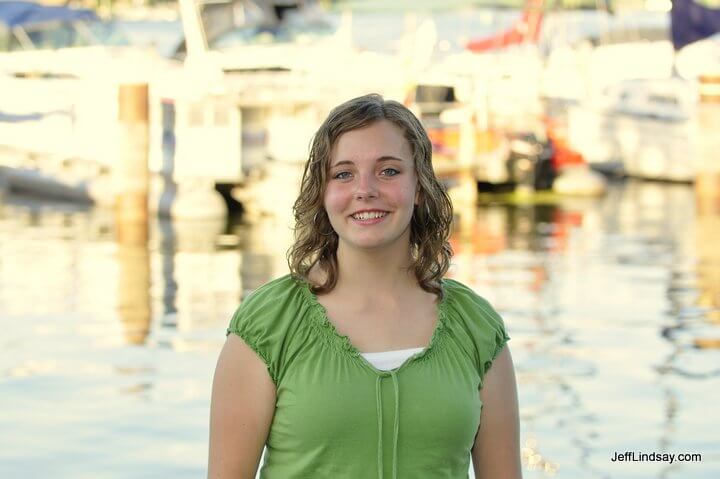 A friend from the South visiting Appleton, 2010, at Smith Park in Menasha.