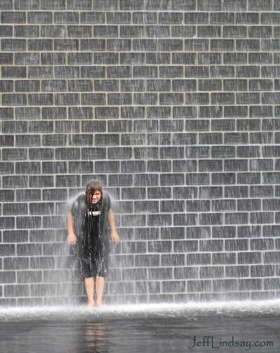 Downpour at Millennium Park, Chicago, Aug. 2005.