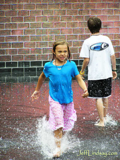 Girl at Millennium Park, Chicago, Aug. 2005.