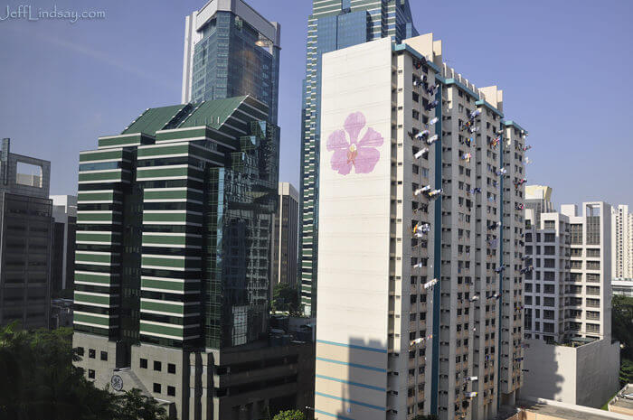 View of downtown Singapore from my hotel room in the Amara Hotel, south of Chinatown.