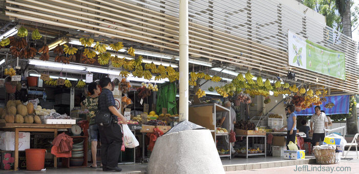 Fruit shop in downtown Singapore.