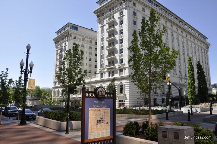 The Joseph Smith Building near Temple Square, as viewed from City Creek Mall.