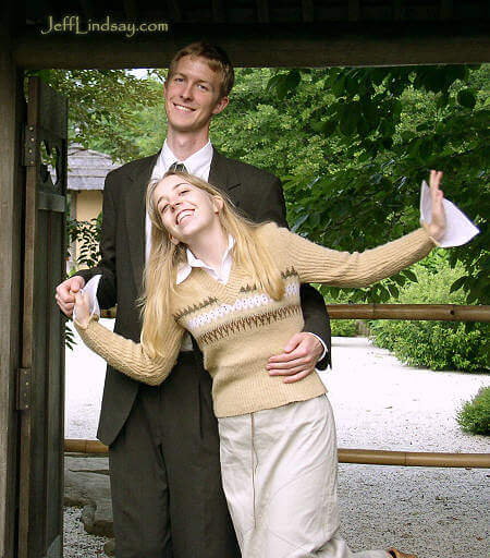 The happy couple at the Chicago Botanic Garden, one week before the wedding.