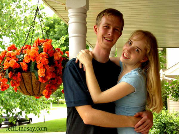 Stephen and Meliah a few days before the wedding at the Lindsay home.