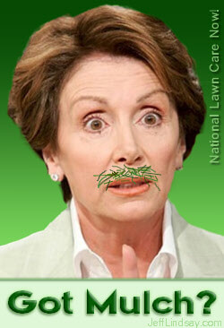 Nancy Pelosi: Got Mulch? Nanci Pelosi supports National Lawn Care Now! NLCN