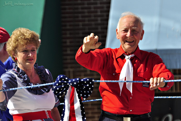 A pair from a square dancing group.